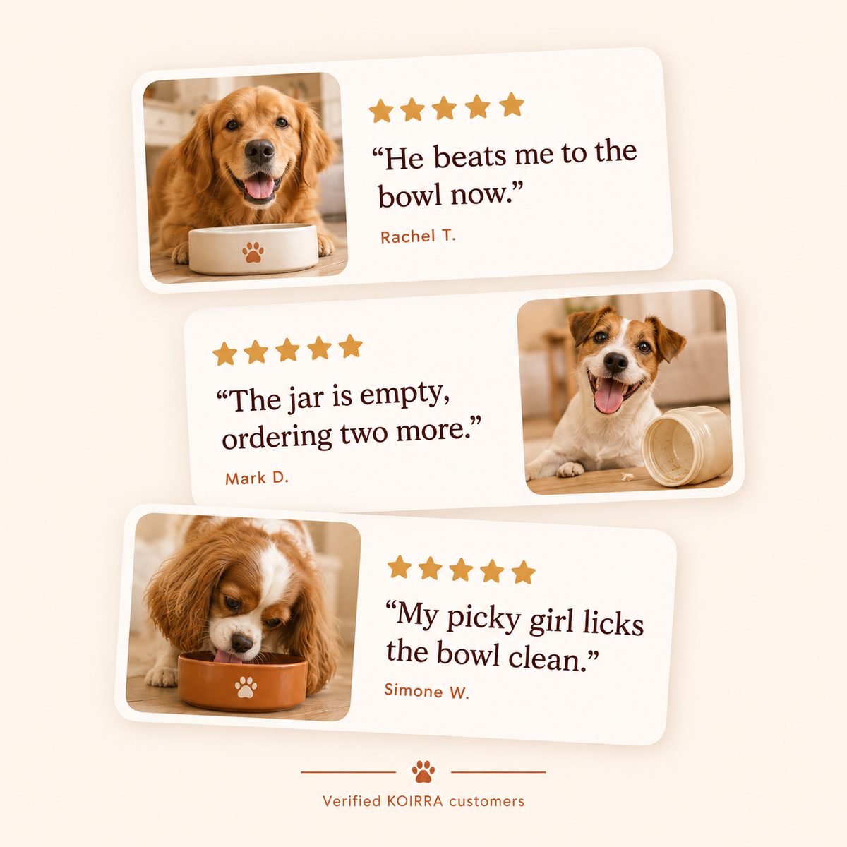 Verified customer reviews