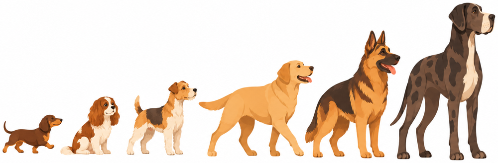 Dogs from small to large